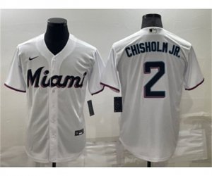 Miami Marlins #2 Jazz Chisholm Jr White Stitched MLB Cool Base Nike Jersey