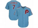 Philadelphia Phillies #7 Maikel Franco Authentic Light Blue Cooperstown MLB Jersey