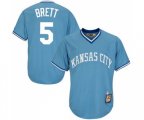 Kansas City Royals #5 George Brett Authentic Light Blue Cooperstown Baseball Jersey