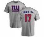 New York Giants #17 Kyle Lauletta Ash Name & Number Logo T-Shirt