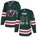 Minnesota Wild #21 Eric Fehr Authentic Green Drift Fashion NHL Jersey