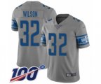 Detroit Lions #32 Tavon Wilson Limited Gray Inverted Legend 100th Season Football Jersey