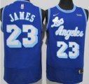 Los Angeles Lakers #23 LeBron James Authentic Blue Jerseys