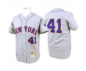 1969 New York Mets #41 Tom Seaver Replica Grey Throwback Baseball Jersey