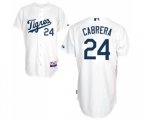 Detroit Tigers #24 Miguel Cabrera Authentic White Los Tigres Baseball Jersey