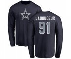 Dallas Cowboys #91 L. P. Ladouceur Navy Blue Name & Number Logo Long Sleeve T-Shirt