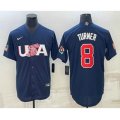 USA Baseball #8 Trea Turner 2023 Navy World Baseball Classic Stitched Jerseys