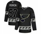 Adidas St. Louis Blues #57 David Perron Authentic Black Team Logo Fashion NHL Jersey