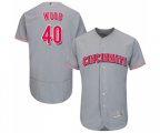 Cincinnati Reds #40 Alex Wood Grey Road Flex Base Authentic Collection Baseball Jersey