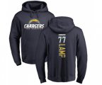 Los Angeles Chargers #77 Forrest Lamp Navy Blue Backer Pullover Hoodie