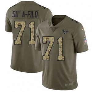 Houston Texans #71 Xavier Su\'a-Filo Limited Olive Camo 2017 Salute to Service NFL Jersey
