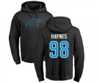 Carolina Panthers #98 Marquis Haynes Black Name & Number Logo Pullover Hoodie