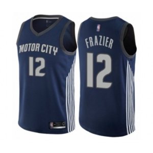 Detroit Pistons #12 Tim Frazier Authentic Navy Blue Basketball Jersey - City Edition