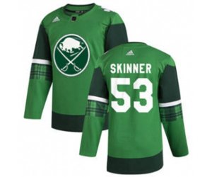 Buffalo Sabres #53 Jeff Skinner 2020 St. Patrick\'s Day Stitched Hockey Jersey Green