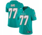 Miami Dolphins #77 Jesse Davis Aqua Green Team Color Vapor Untouchable Limited Player Football Jersey