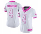 Women Atlanta Falcons #4 Giorgio Tavecchio Limited White Pink Rush Fashion Football Jersey