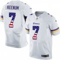Minnesota Vikings #7 Case Keenum Elite White Road USA Flag Fashion NFL Jersey