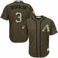 Arizona Diamondbacks #3 Daniel Descalso Authentic Green Salute to Service MLB Jersey