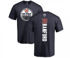 Edmonton Oilers #30 Bill Ranford Navy Blue Backer T-Shirt