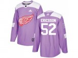 Detroit Red Wings #52 Jonathan Ericsson Purple Authentic Fights Cancer Stitched NHL Jersey