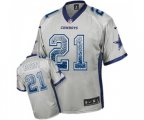 Dallas Cowboys #21 Ezekiel Elliott Grey Drift Fashion Football Jersey