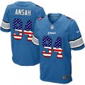 Detroit Lions #94 Ziggy Ansah Elite Blue Home USA Flag Fashion NFL Jersey