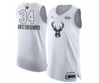 Milwaukee Bucks #34 Giannis Antetokounmpo Authentic White 2018 All-Star Game Basketball Jersey