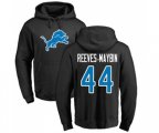 Detroit Lions #44 Jalen Reeves-Maybin Black Name & Number Logo Pullover Hoodie
