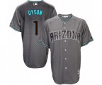 Arizona Diamondbacks #1 Jarrod Dyson Replica Gray Turquoise Cool Base Baseball Jersey