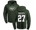 New York Jets #27 Darryl Roberts Green Name & Number Logo Pullover Hoodie