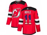 New Jersey Devils #11 Brian Boyle Red Home Authentic USA Flag Stitched NHL Jersey