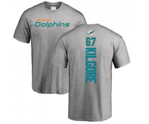 Miami Dolphins #67 Daniel Kilgore Ash Backer T-Shirt