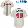 Atlanta Braves #49 Julio Teheran Replica Cream Alternate 2 Cool Base MLB Jersey
