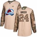 Colorado Avalanche #24 A.J. Greer Authentic Camo Veterans Day Practice NHL Jersey