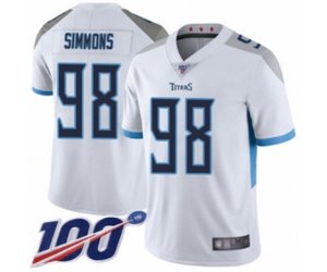 Tennessee Titans #98 Jeffery Simmons White Vapor Untouchable Limited Player 100th Season Football Jersey