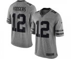 Green Bay Packers #12 Aaron Rodgers Limited Gray Gridiron Football Jersey