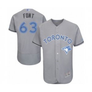 Toronto Blue Jays #63 Wilmer Font Authentic Gray 2016 Father\'s Day Fashion Flex Base Baseball Player Jersey