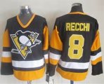 Reebok Pittsburgh Penguins #8 Mark Recchi Premier Black Gold Third NHL Jersey
