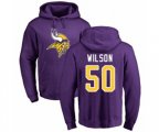 Minnesota Vikings #50 Eric Wilson Purple Name & Number Logo Pullover Hoodie