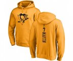 NHL Adidas Pittsburgh Penguins #7 Paul Martin Gold One Color Backer Pullover Hoodie