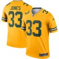 Green Bay Packers #33 Aaron Jones Nike Gold Inverted Legend Jersey