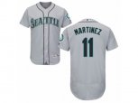 Seattle Mariners #11 Edgar Martinez Grey Flexbase Authentic Collection MLB Jersey