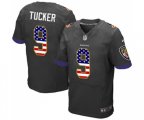 Baltimore Ravens #9 Justin Tucker Elite Black Alternate USA Flag Fashion Football Jersey