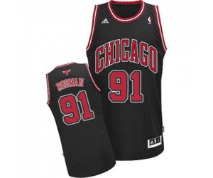 Adidas Chicago Bulls #91 Dennis Rodman Swingman Black Alternate NBA Jersey