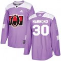 Ottawa Senators #30 Andrew Hammond Authentic Purple Fights Cancer Practice NHL Jersey