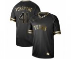 Texas Rangers #41 Logan Forsythe Authentic Black Gold Fashion Baseball Jersey