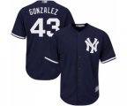 New York Yankees #43 Gio Gonzalez Replica Navy Blue Alternate Baseball Jersey