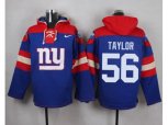 New York Giants #56 Lawrence Taylor Royal Blue Player Pullover NFL Hoodie