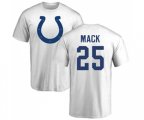 Indianapolis Colts #25 Marlon Mack White Name & Number Logo T-Shirt