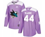 Adidas San Jose Sharks #44 Marc-Edouard Vlasic Authentic Purple Fights Cancer Practice NHL Jersey